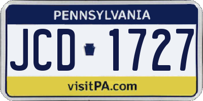 PA license plate JCD1727