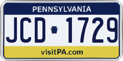 PA license plate JCD1729