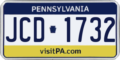 PA license plate JCD1732
