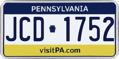 PA license plate JCD1752