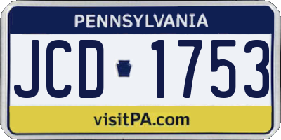 PA license plate JCD1753