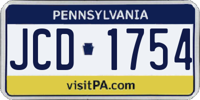 PA license plate JCD1754