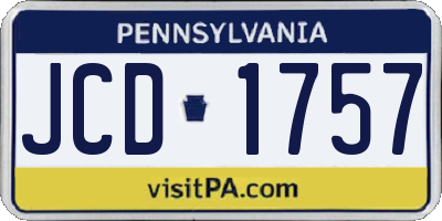 PA license plate JCD1757