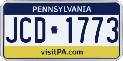 PA license plate JCD1773