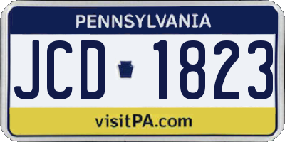 PA license plate JCD1823