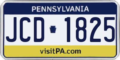 PA license plate JCD1825