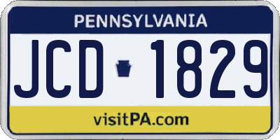 PA license plate JCD1829