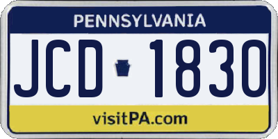 PA license plate JCD1830