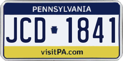 PA license plate JCD1841
