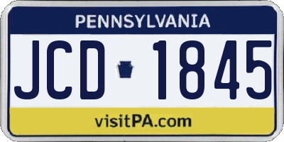 PA license plate JCD1845