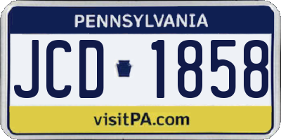 PA license plate JCD1858