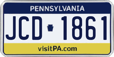 PA license plate JCD1861