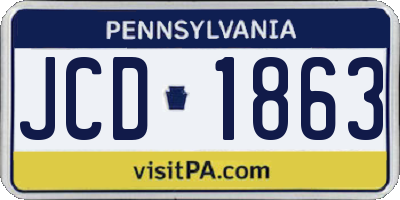 PA license plate JCD1863
