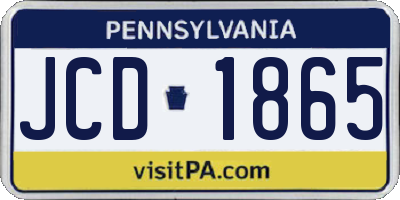 PA license plate JCD1865