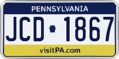 PA license plate JCD1867