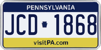 PA license plate JCD1868
