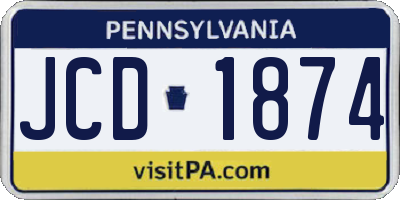 PA license plate JCD1874
