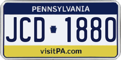 PA license plate JCD1880