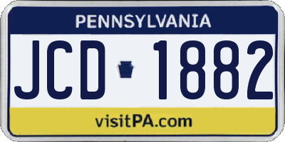 PA license plate JCD1882