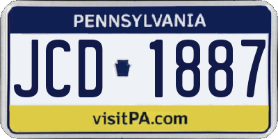 PA license plate JCD1887