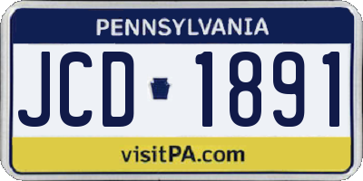PA license plate JCD1891