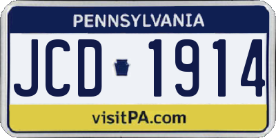 PA license plate JCD1914