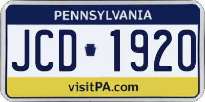PA license plate JCD1920