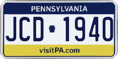 PA license plate JCD1940