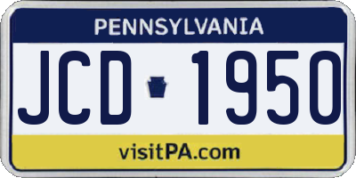 PA license plate JCD1950