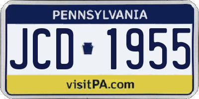 PA license plate JCD1955