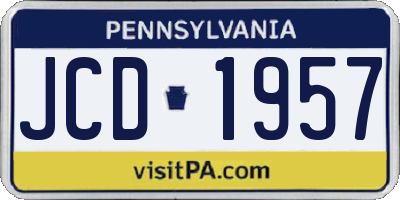 PA license plate JCD1957