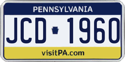 PA license plate JCD1960