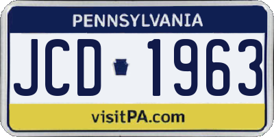 PA license plate JCD1963