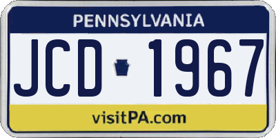 PA license plate JCD1967