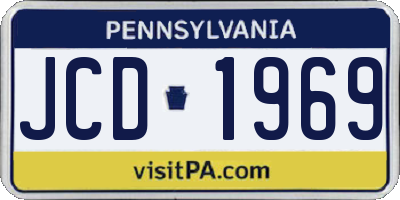 PA license plate JCD1969