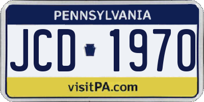 PA license plate JCD1970