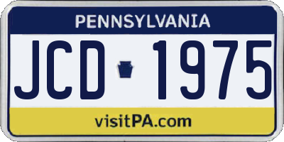 PA license plate JCD1975