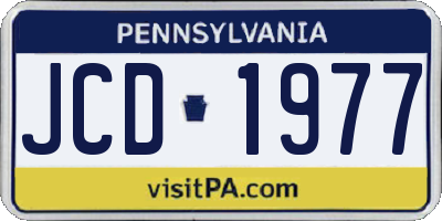 PA license plate JCD1977