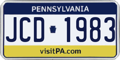 PA license plate JCD1983