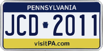PA license plate JCD2011
