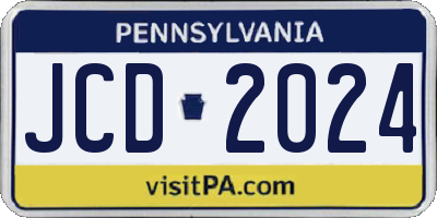PA license plate JCD2024
