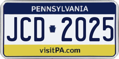 PA license plate JCD2025