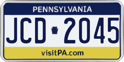 PA license plate JCD2045