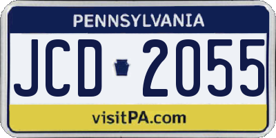 PA license plate JCD2055