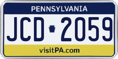 PA license plate JCD2059