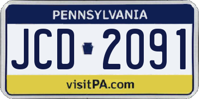 PA license plate JCD2091