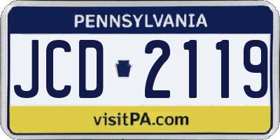 PA license plate JCD2119