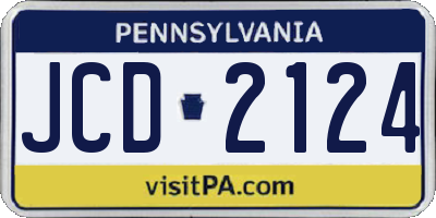PA license plate JCD2124