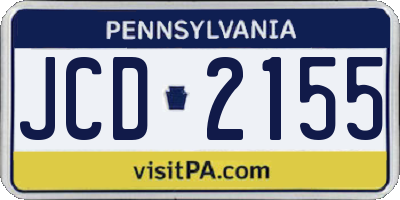 PA license plate JCD2155