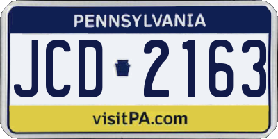 PA license plate JCD2163
